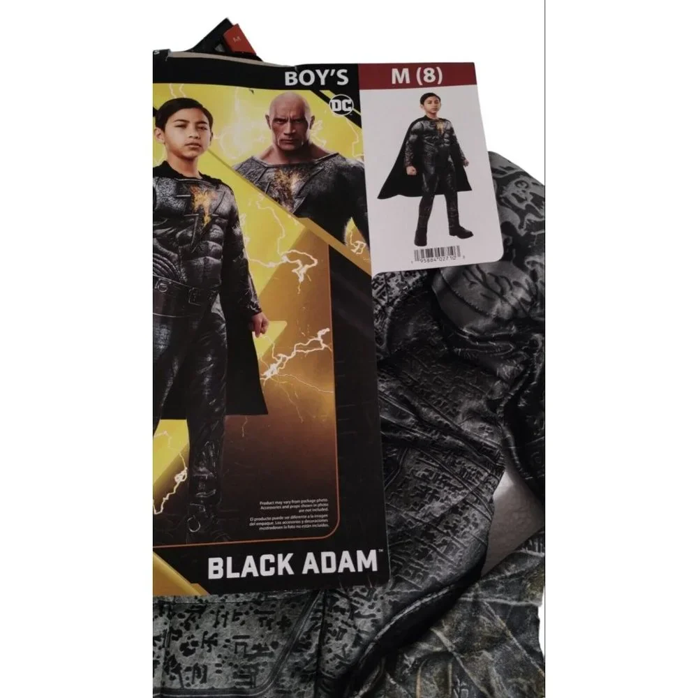 Black Adam Boys 2 Piece Padded Costume Medium 8 New Halloween Cosplay